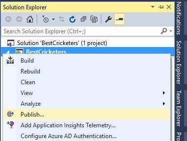 Publishing Web App in Azure
